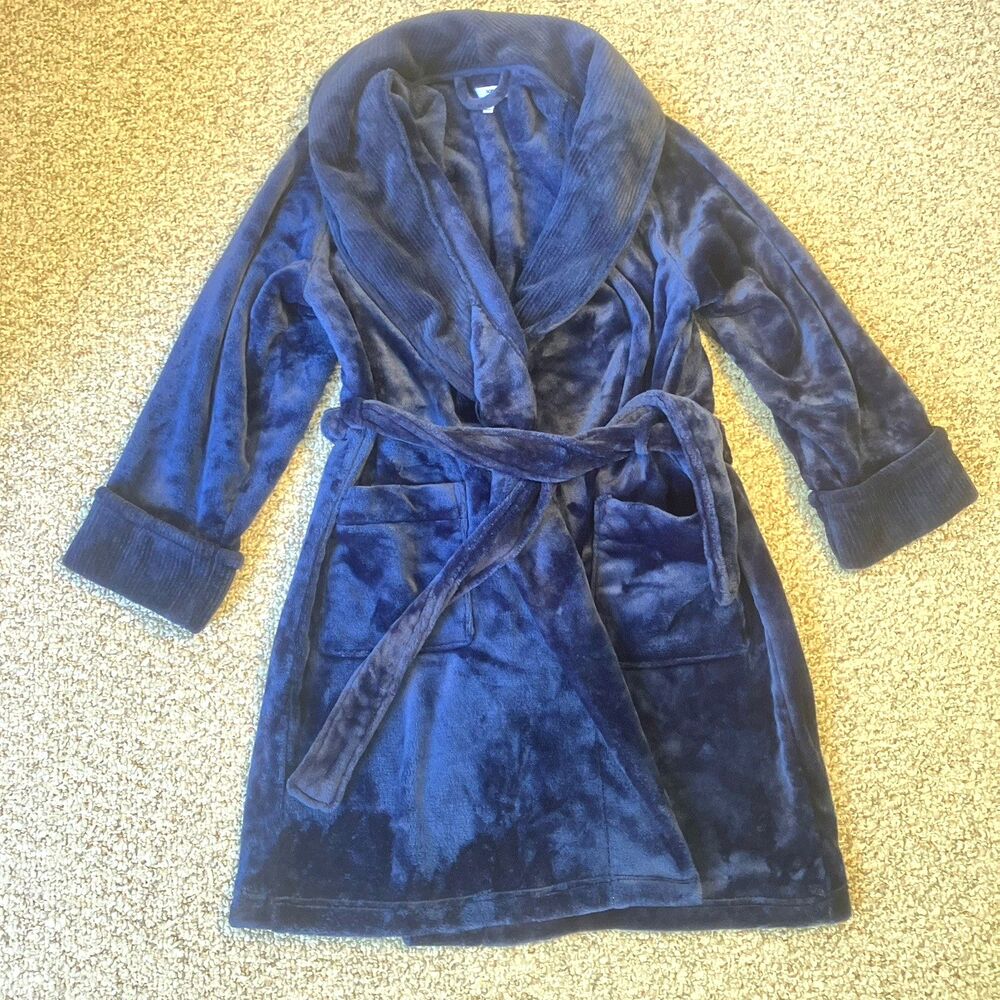 SONOMA Goods for Life Women's Sleepwear Robe Soft Size S Pockets Blue Tie Waist